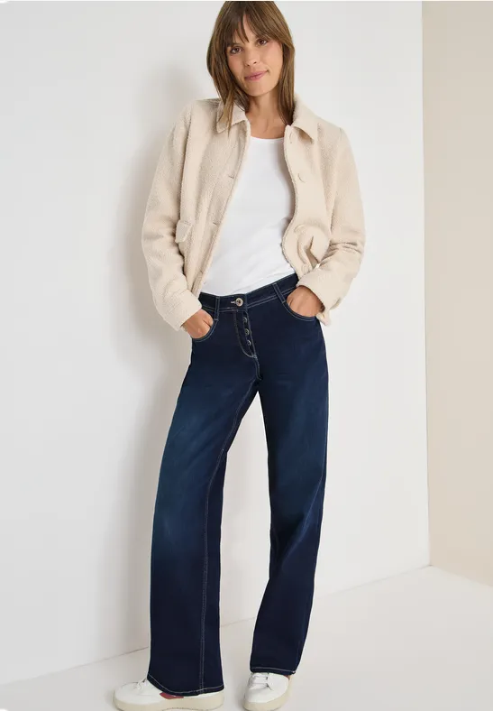 Damen Wide Leg Jeans Denim