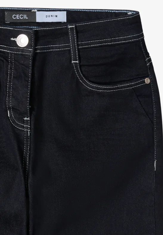 Bootcut-Jeans mit Kontrastnähten
