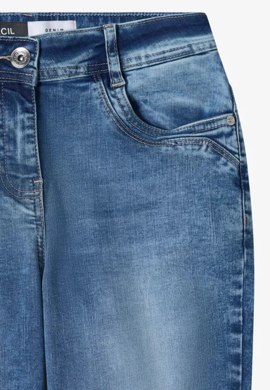 Jeans mit geradem Bein und dunkler Waschung