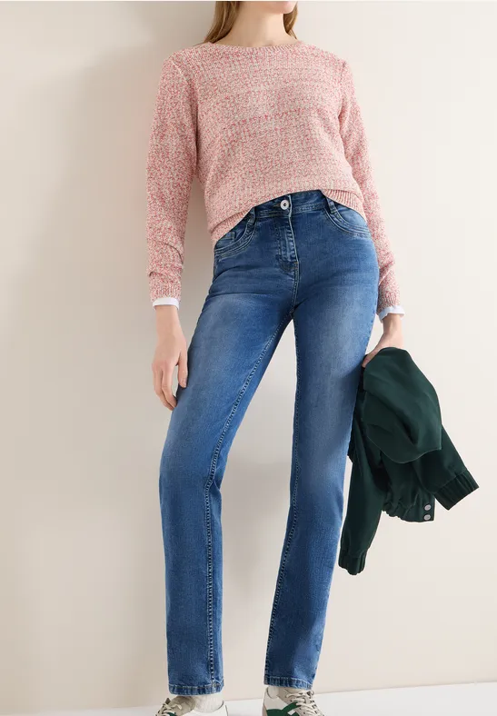 Jeans mit geradem Bein und dunkler Waschung
