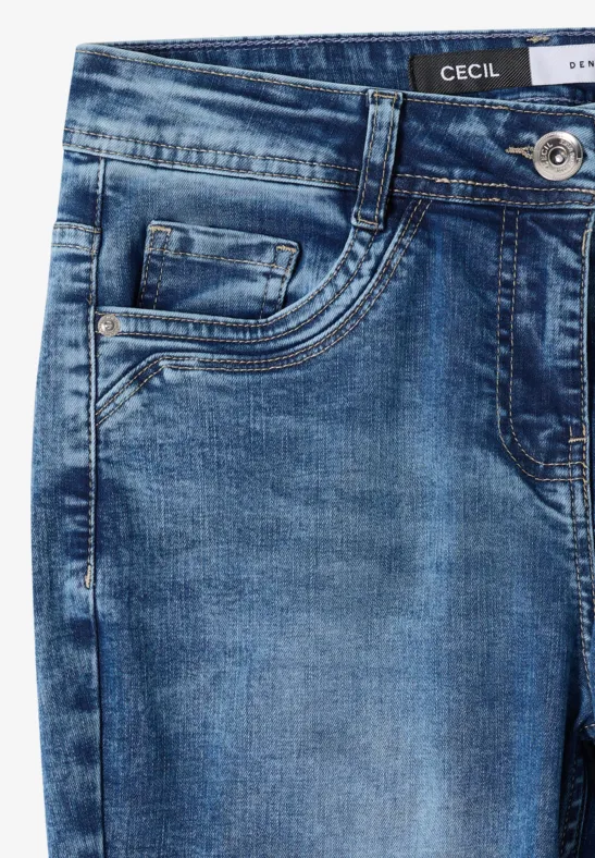 Jeans mit geradem Bein und dunkler Waschung
