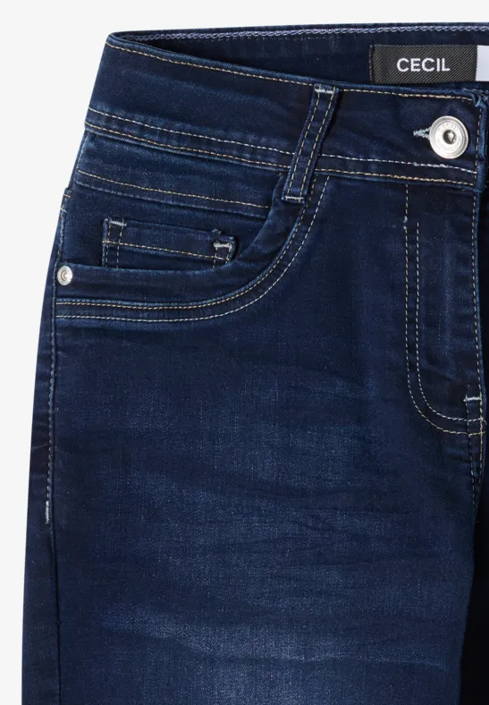 Jeans mit geradem Bein und dunkler Waschung