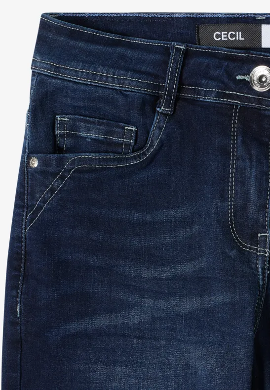 Jeans mit geradem Bein und dunkler Waschung