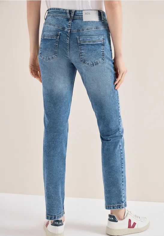 Jeans mit geradem Bein und dunkler Waschung