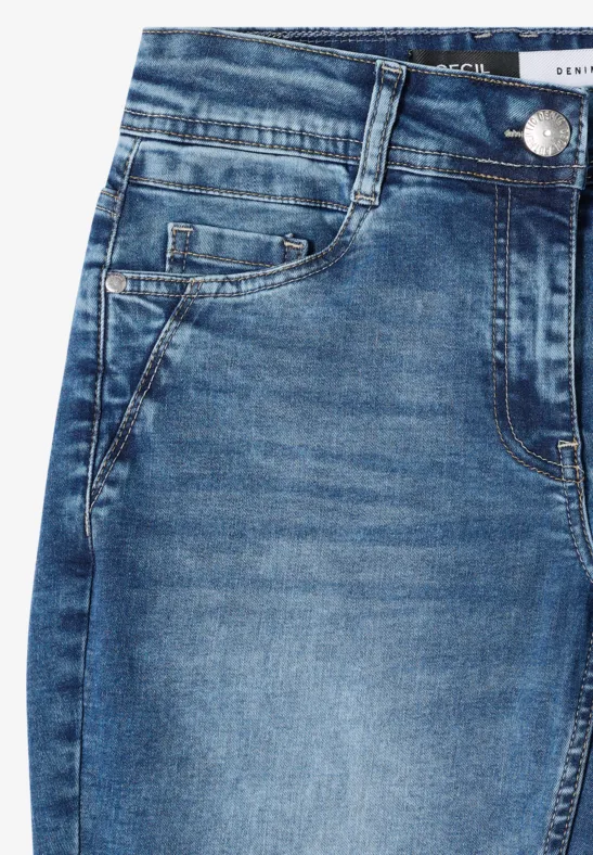 Jeans mit geradem Bein und dunkler Waschung