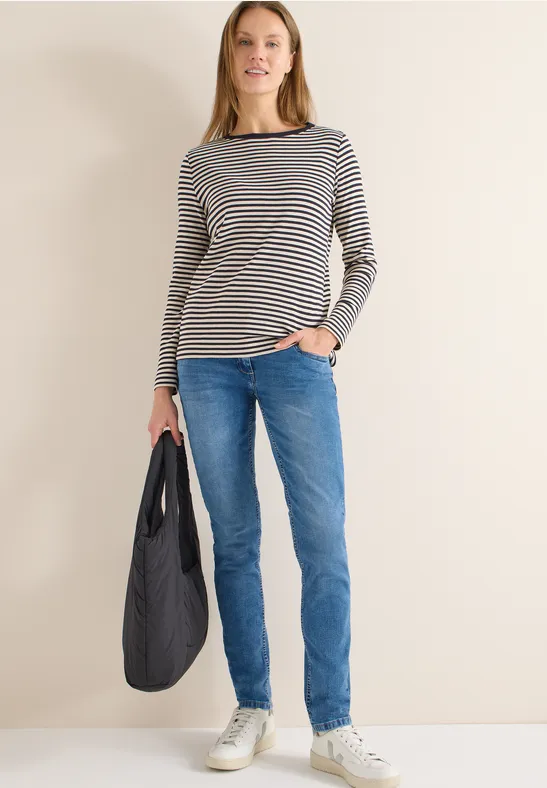 Jeans mit geradem Bein und dunkler Waschung