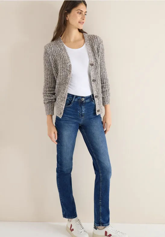 Jeans mit geradem Bein und dunkler Waschung