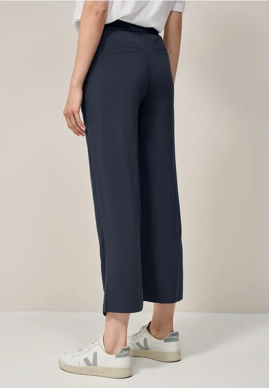 Cropped Straight Leg Viskosehose für Damen
