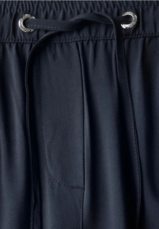 Cropped Straight Leg Viskosehose für Damen