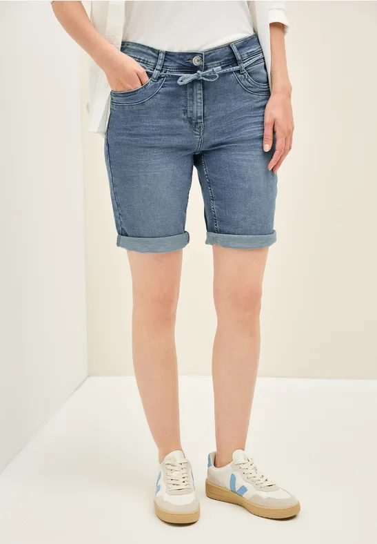 Lässige Denim Jogg Shorts mit Kordelzug