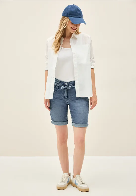 Lässige Denim Jogg Shorts mit Kordelzug