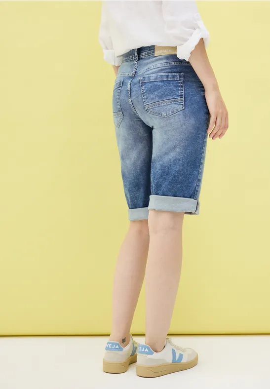 Slim Fit Denim Bermuda Shorts