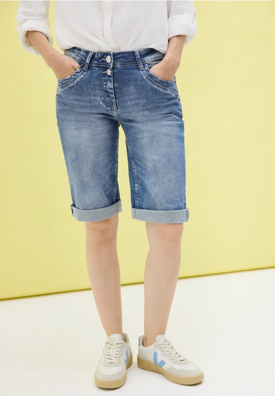 Slim Fit Denim Bermuda Shorts