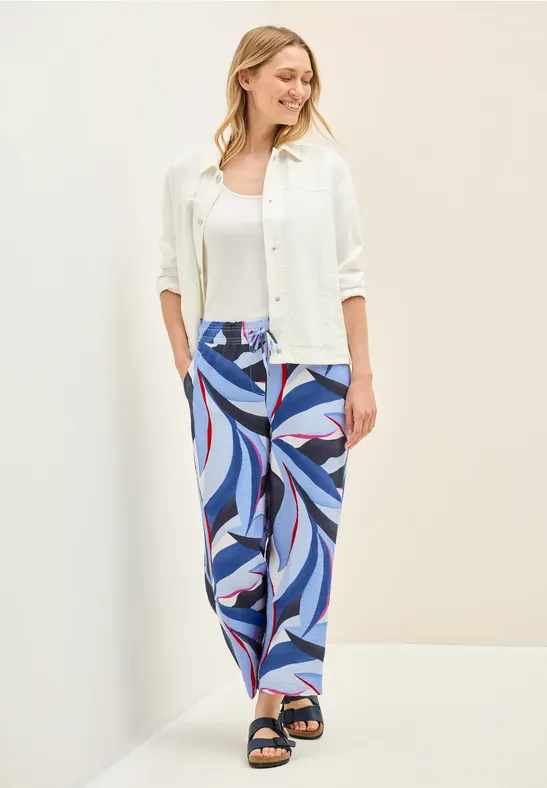 Bedruckte 7/8-Twillhose mit grafischem Muster