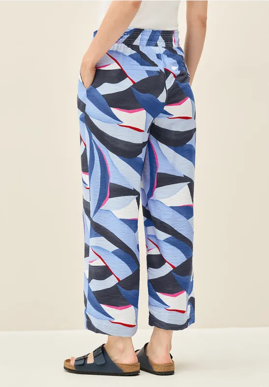 Bedruckte 7/8-Twillhose mit grafischem Muster