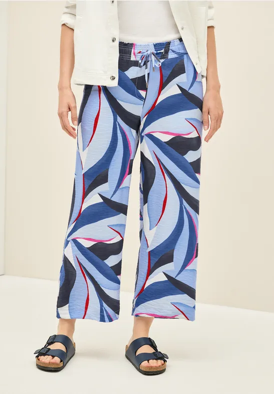 Bedruckte 7/8-Twillhose mit grafischem Muster