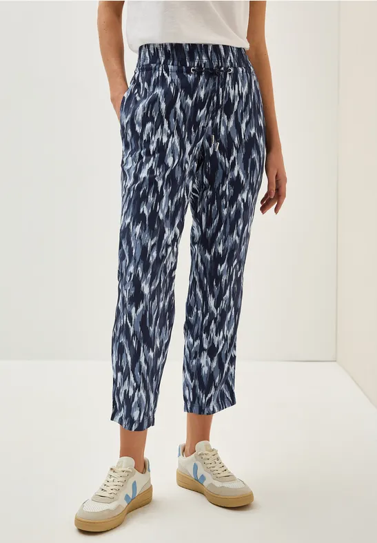 Lässige Cropped-Hose mit Kordelzug