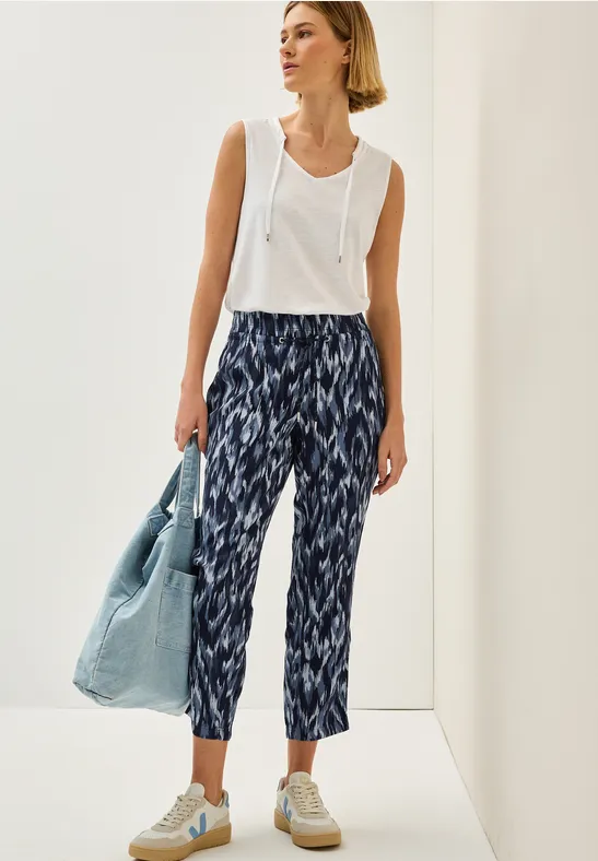 Lässige Cropped-Hose mit Kordelzug