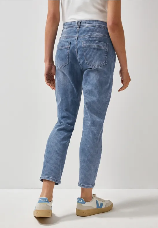 Gestreifte Casual Fit Jeans Scarlett