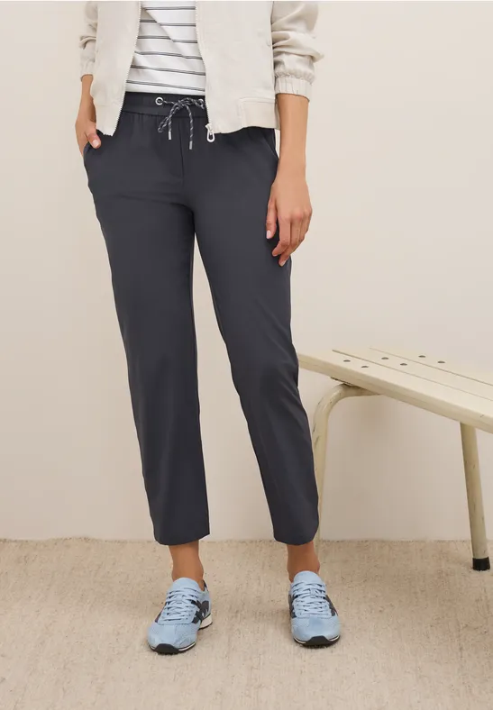 Lässige Cropped Hose mit Kordelzug