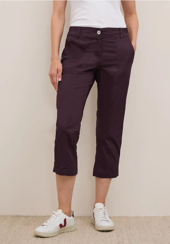 Lässige Cropped-Hose aus Stretch-Baumwolle