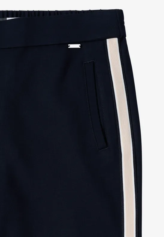 Marineblaue Hose mit weitem Bein und Seitenstreifen