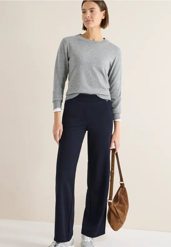 Weite Jersey-Freizeithose