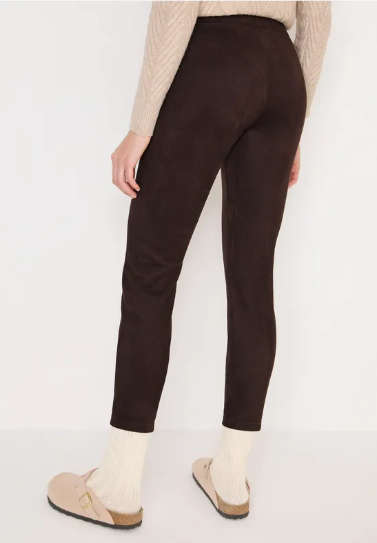 Damen Leggings in Wildlederoptik zum Überziehen