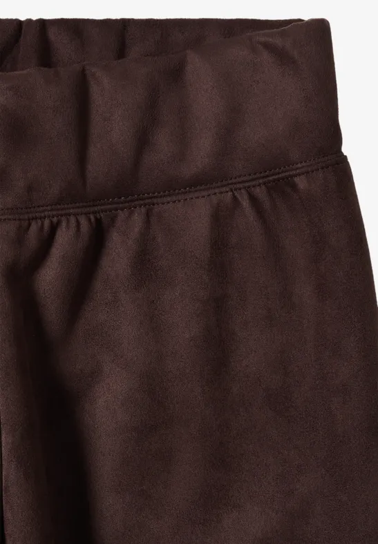Damen Leggings in Wildlederoptik zum Überziehen