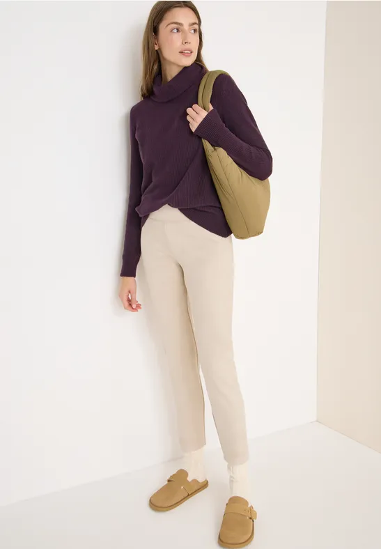 Beige Veloursleggings für Damen