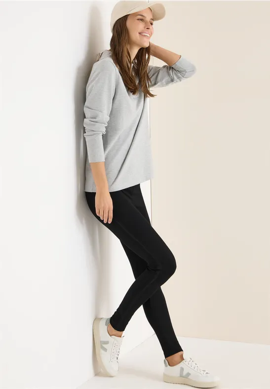Leggings Schwarz mit Glitzerstreifen für Damen