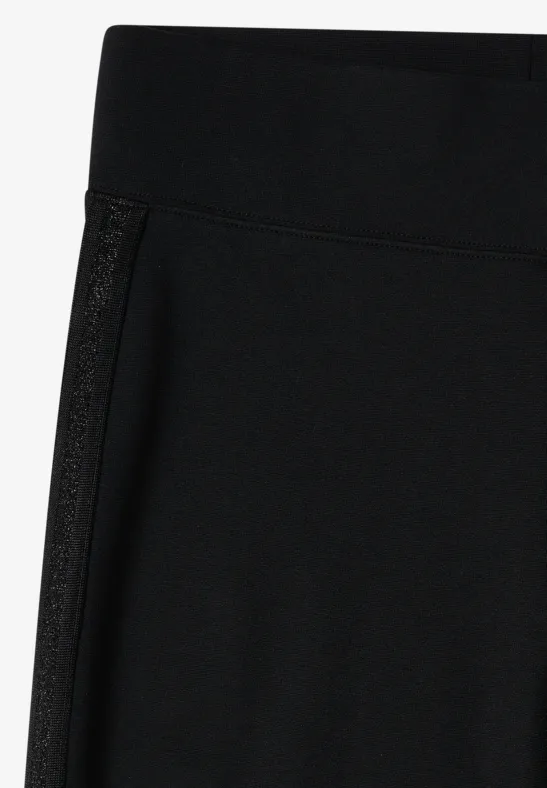 Leggings Schwarz mit Glitzerstreifen für Damen