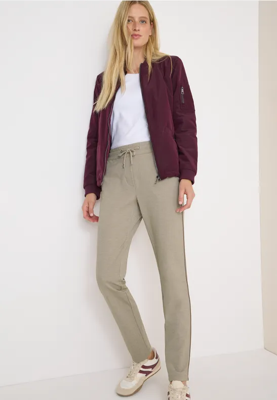 Damen Freizeithose mit Kordelzug und Streifen