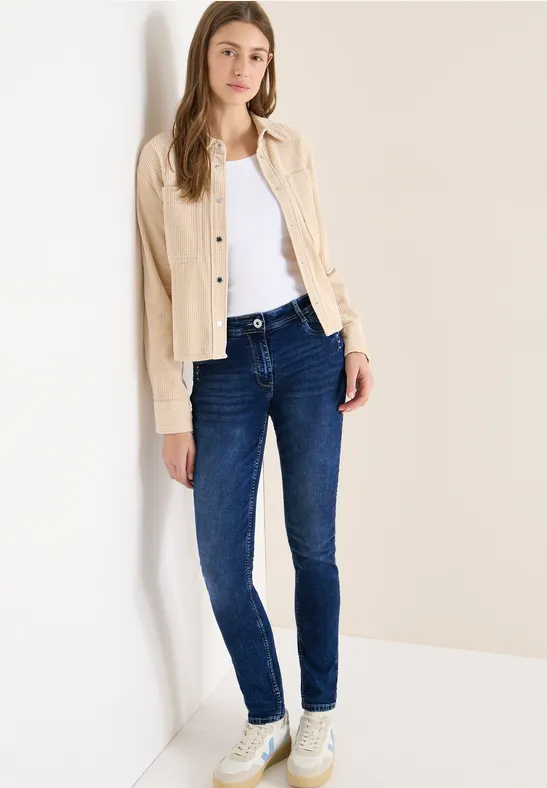 Slim Fit Jeans Denim mit Strass