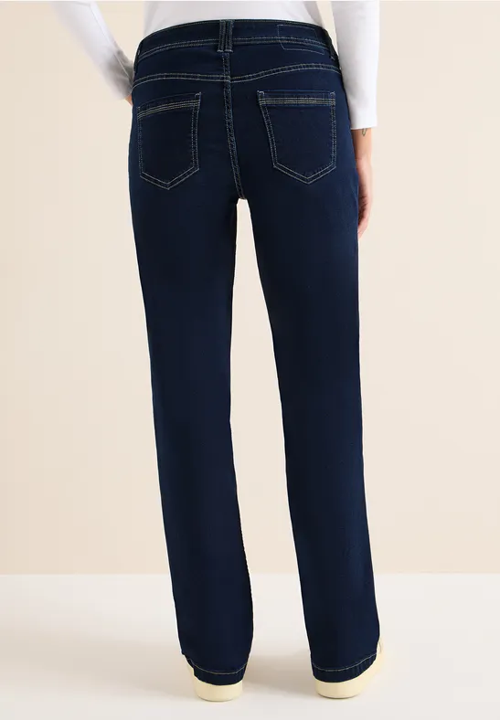 Rinsed Wide Leg Jeans mit Knopfleiste
