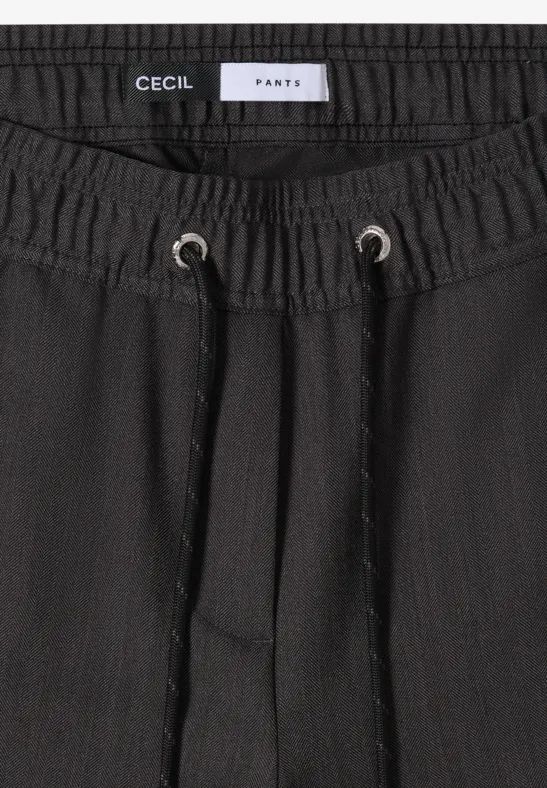Weite Hose mit Kordelzug und Streifenmuster