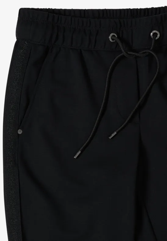 Schwarze Jogginghose mit Glitzerstreifen