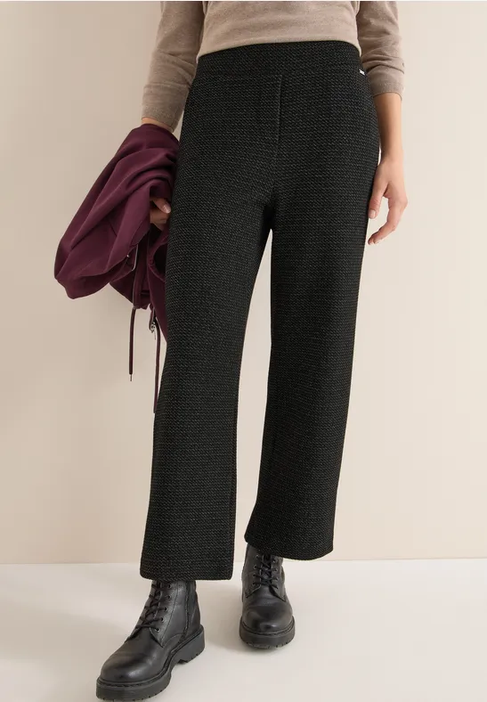 Glitzernde Wide Leg Cropped Hose