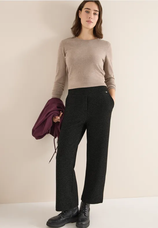 Glitzernde Wide Leg Cropped Hose