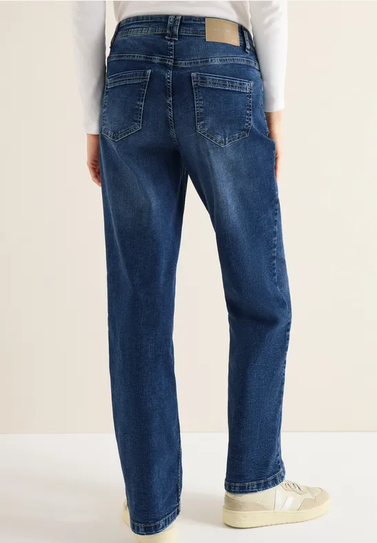 Damen Wide Leg Jeans mit Strassnieten