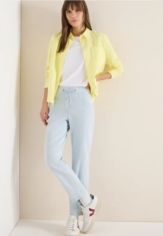 Damen-Hose im gewaschenen Denim-Look