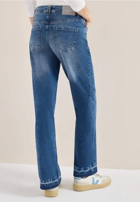 Damen Jeans mit weitem Bein und Saumdetail