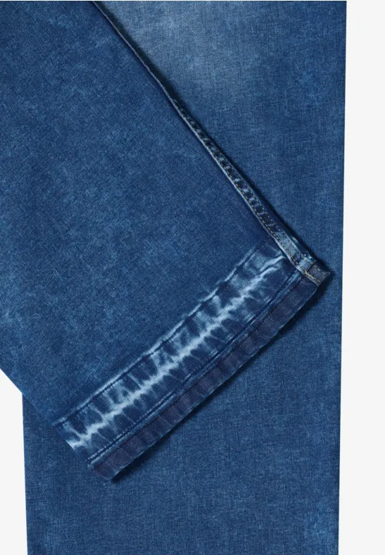 Damen Jeans mit weitem Bein und Saumdetail