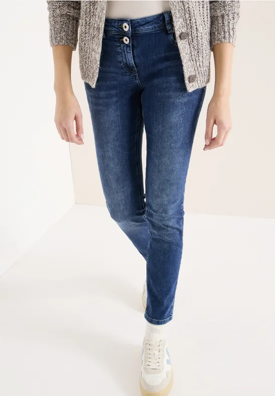 Schlank geschnittene Jeans Denim gewaschenes Blau
