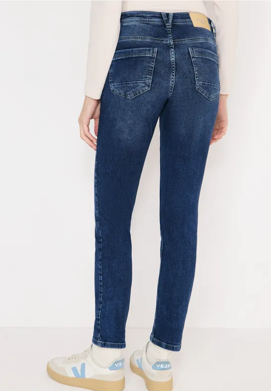 Schlank geschnittene Jeans Denim gewaschenes Blau