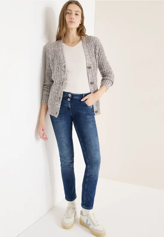Schlank geschnittene Jeans Denim gewaschenes Blau