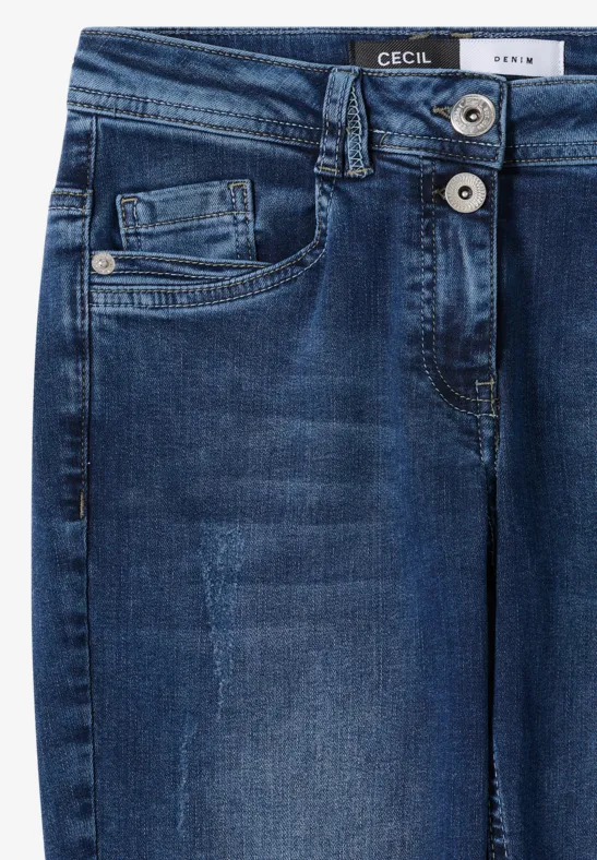 Schlank geschnittene Jeans Denim gewaschenes Blau