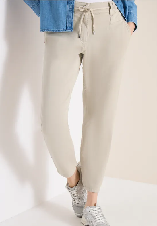 Lässige beige Slim Leg Joggerhose