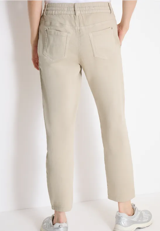 Lässige beige Slim Leg Joggerhose