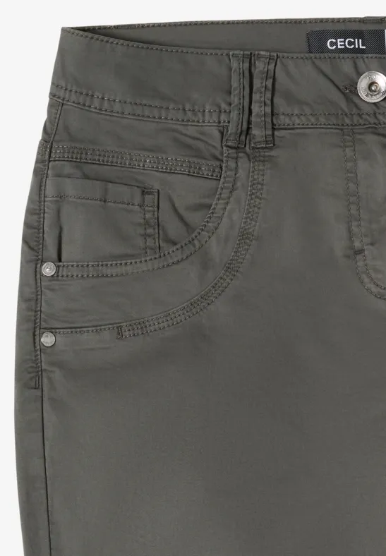 Lässige Cropped Hose mit schmalem Bein